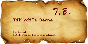 Törös Barna névjegykártya
